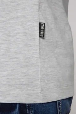 Herren CAMP DAVID & SOCCX Basic T-Shirt V-Neck 2er-Pack grey melange