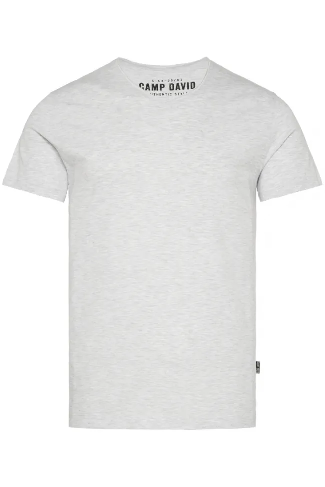 Herren CAMP DAVID & SOCCX Basic T-Shirt V-Neck 2er-Pack grey melange