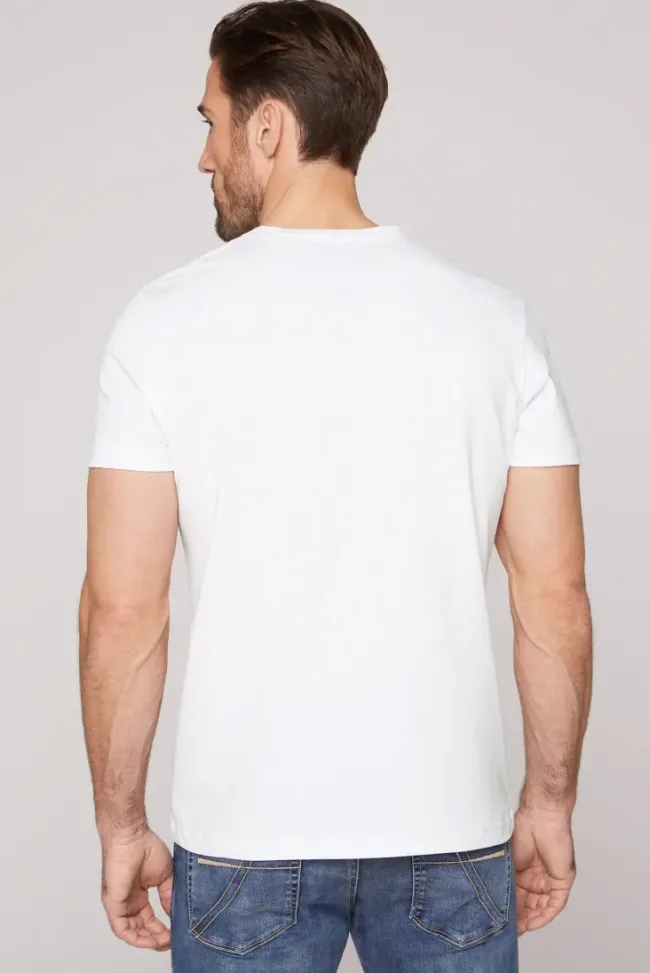 Herren CAMP DAVID & SOCCX Basic T-Shirt V-Neck mit Logo Print