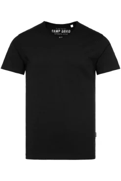 Herren CAMP DAVID & SOCCX Basic T-Shirt V-Neck mit Used-Kante