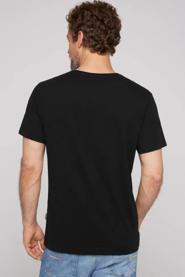 Herren CAMP DAVID & SOCCX Basic T-Shirt V-Neck mit Used-Kante