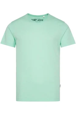 Herren CAMP DAVID & SOCCX Basic T-Shirt V-Neck mit Used-Kante sun aqua