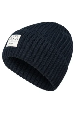Damen CAMP DAVID & SOCCX Beanie in Rippstrick mit Label Patch blue navy