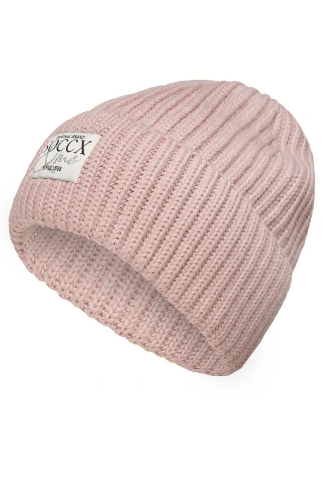 Damen CAMP DAVID & SOCCX Beanie in Rippstrick mit Label Patch rose blush