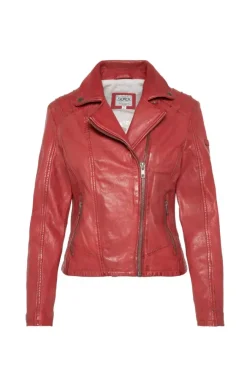 Damen CAMP DAVID & SOCCX Bikerjacke aus Leder im Vintage Look