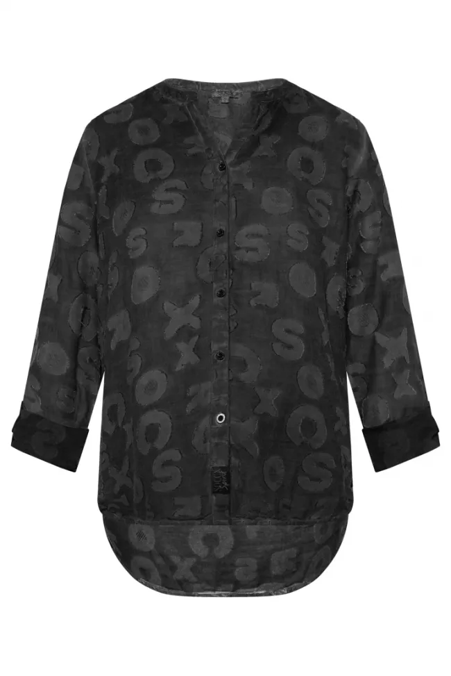 Damen CAMP DAVID & SOCCX Bluse Oil Dyed mit Intarsia-Muster