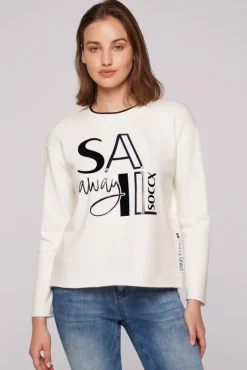 Damen CAMP DAVID & SOCCX Bonded Sweatshirt mit Glossy-Print