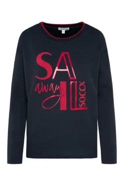 Damen CAMP DAVID & SOCCX Bonded Sweatshirt mit Glossy-Print blue navy