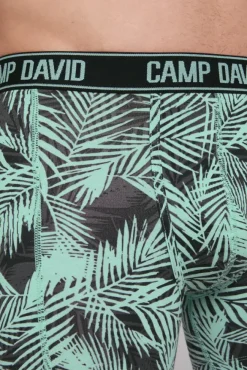 Herren CAMP DAVID & SOCCX Boxershorts mit All Over Print, 2er-Pack aqua / neon lime