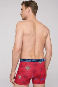 Herren CAMP DAVID & SOCCX Boxershorts mit All Over Print, 2er-Pack electric blue / red