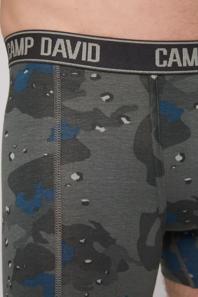 Herren CAMP DAVID & SOCCX Boxershorts mit All Over Print, 2er-Pack light blue / anthra
