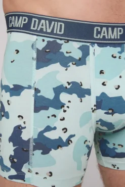 Herren CAMP DAVID & SOCCX Boxershorts mit All Over Print, 2er-Pack light blue / anthra