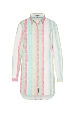 Damen CAMP DAVID & SOCCX Bunt gestreifte Leinenbluse multi color