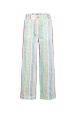 Damen CAMP DAVID & SOCCX Bunt gestreifte Leinenhose multi color