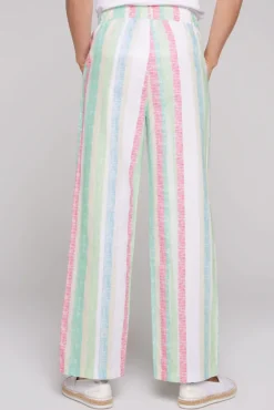 Damen CAMP DAVID & SOCCX Bunt gestreifte Leinenhose multi color