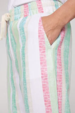 Damen CAMP DAVID & SOCCX Bunt gestreifte Leinenhose multi color