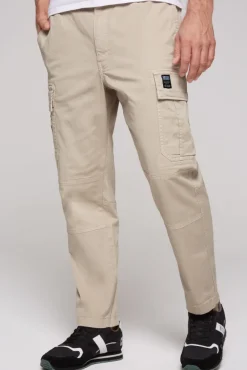 Herren CAMP DAVID & SOCCX Cargohose mit Klappentaschen neutral beige