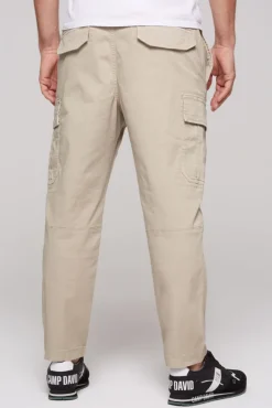 Herren CAMP DAVID & SOCCX Cargohose mit Klappentaschen neutral beige