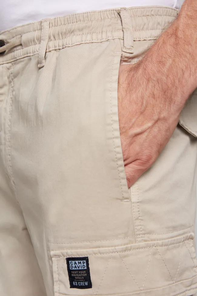 Herren CAMP DAVID & SOCCX Cargohose mit Klappentaschen neutral beige