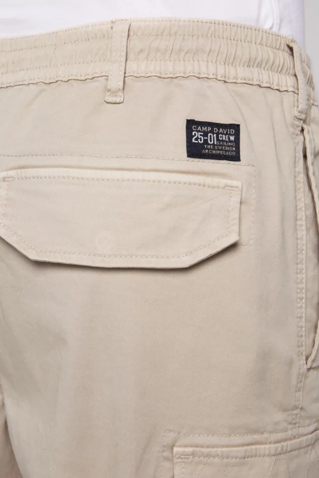 Herren CAMP DAVID & SOCCX Cargohose mit Klappentaschen neutral beige