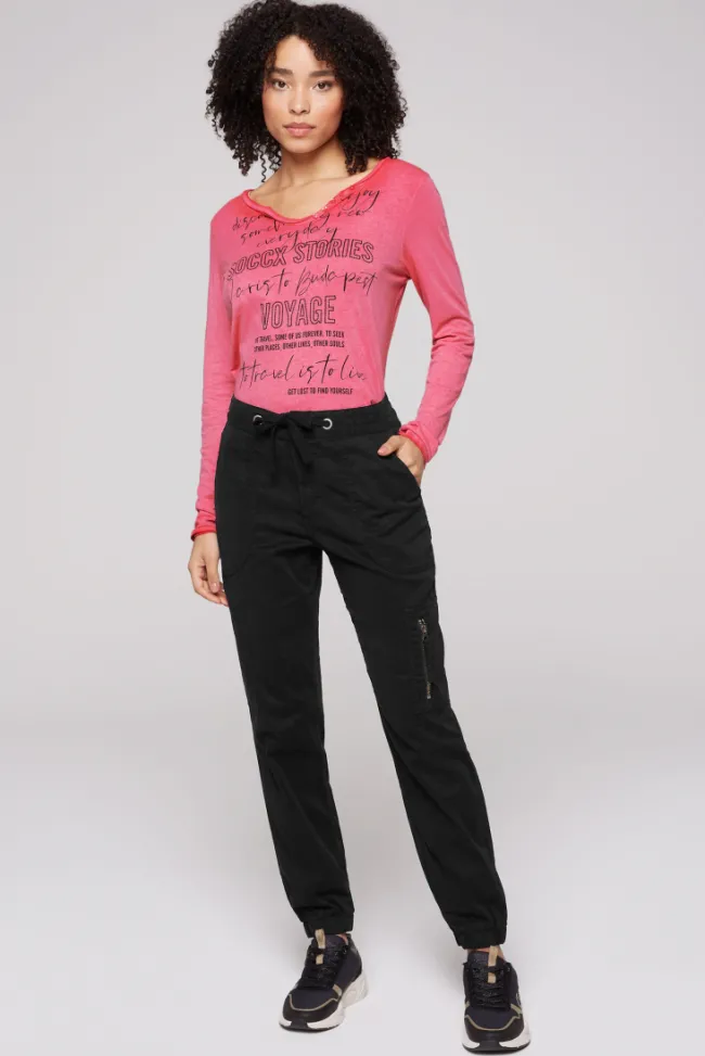Damen CAMP DAVID & SOCCX Cargohose mit Print Artwork