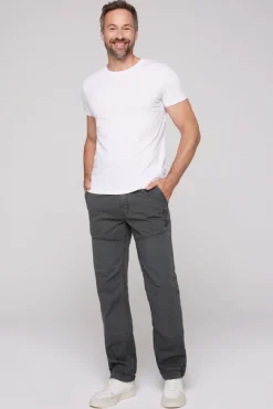 Herren CAMP DAVID & SOCCX Cargohose mit tonigen Canvas-Details
