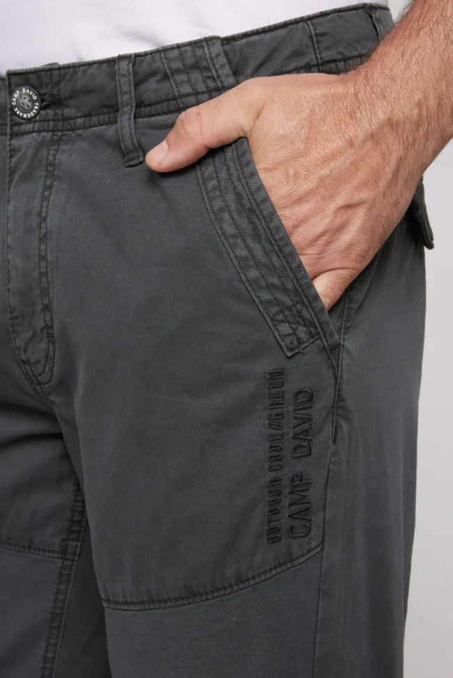 Herren CAMP DAVID & SOCCX Cargohose mit tonigen Canvas-Details