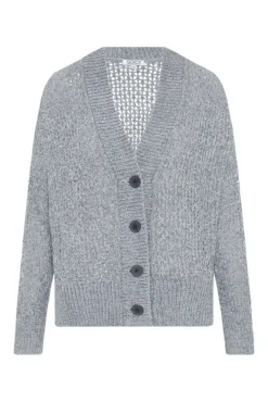 Damen CAMP DAVID & SOCCX Chenille-Cardigan mit Strickmuster cold grey