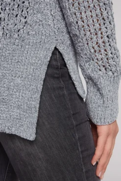 Damen CAMP DAVID & SOCCX Chenille-Cardigan mit Strickmuster cold grey