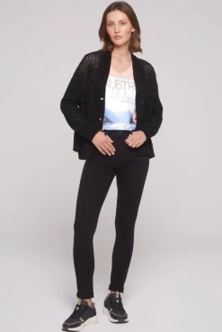 Damen CAMP DAVID & SOCCX Chenille-Cardigan mit Strickmuster