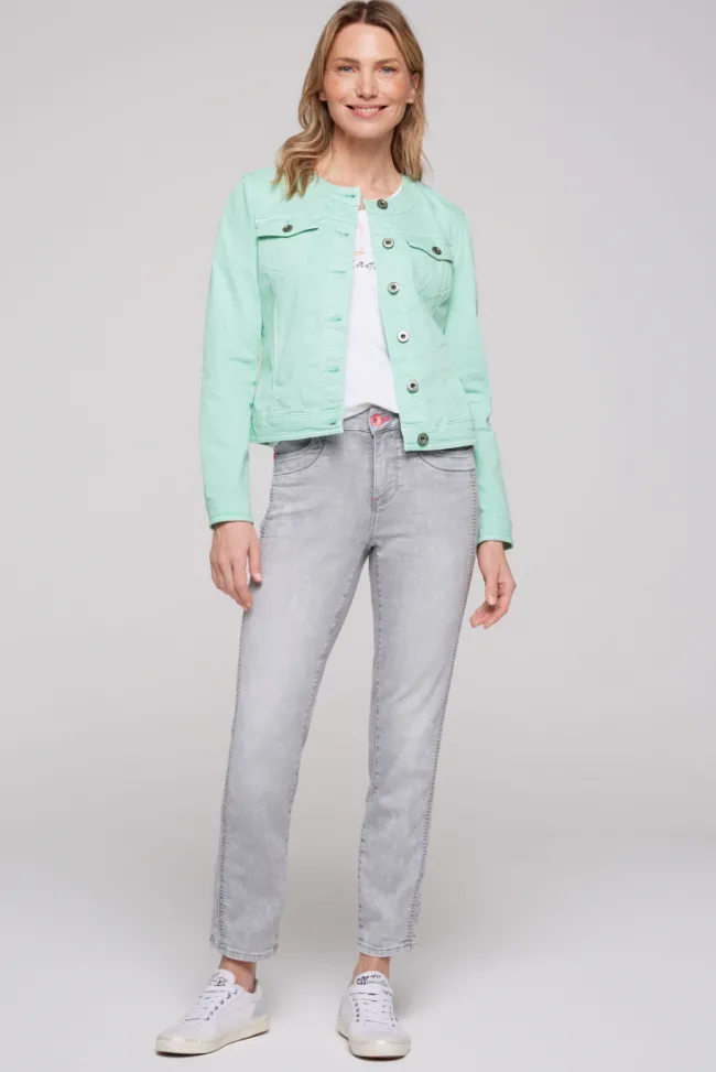 Damen CAMP DAVID & SOCCX Coloured Jeansjacke JE:SSY minty leaf washed