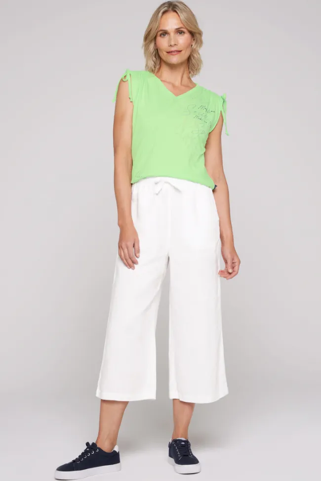 Damen CAMP DAVID & SOCCX Culotte aus Leinen mit Elastikbund