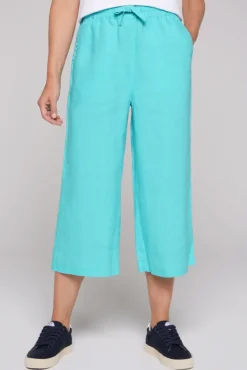 Damen CAMP DAVID & SOCCX Culotte aus Leinen mit Elastikbund lagoon blue