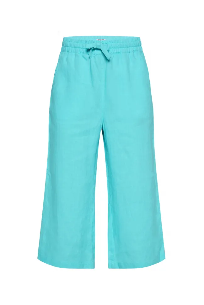 Damen CAMP DAVID & SOCCX Culotte aus Leinen mit Elastikbund lagoon blue