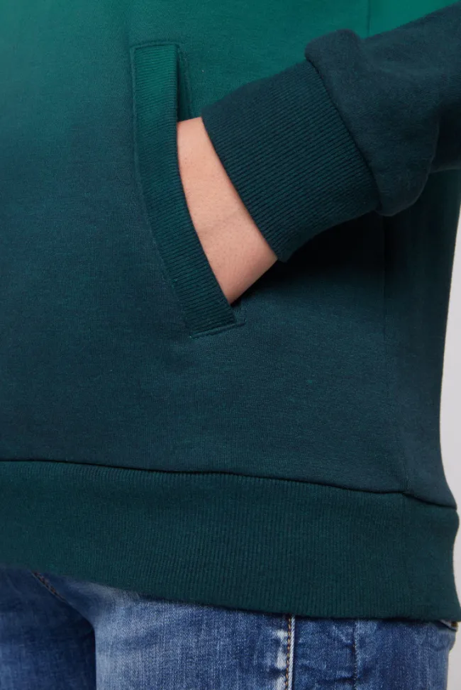 Damen CAMP DAVID & SOCCX Dip Dye Hoodie mit Logo Print bottle green