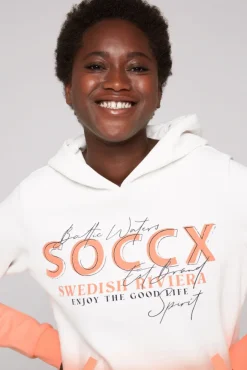 Damen CAMP DAVID & SOCCX Dip Dye Hoodie mit Logo Print