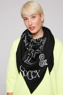 Damen CAMP DAVID & SOCCX Dreieckstuch im Materialmix mit Artwork