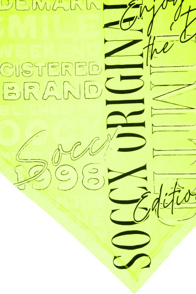 Damen CAMP DAVID & SOCCX Dreieckstuch im Materialmix mit Artwork yellow lime