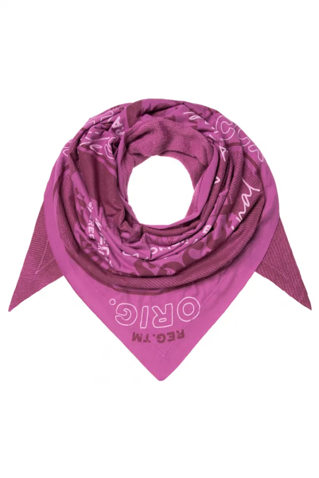 Damen CAMP DAVID & SOCCX Dreieckstuch im Materialmix mit Artwork iced berry
