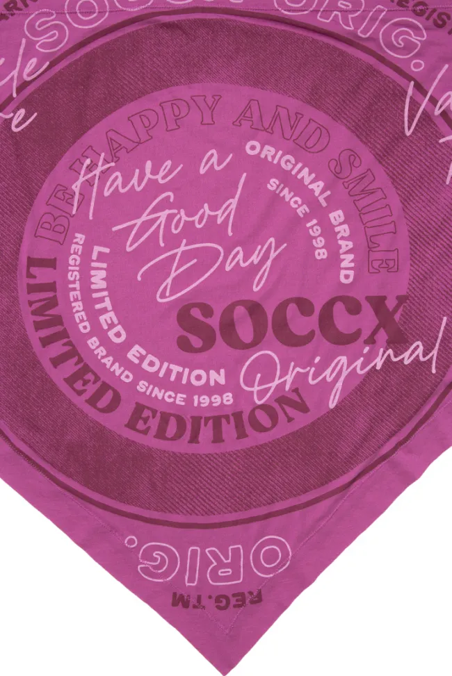 Damen CAMP DAVID & SOCCX Dreieckstuch im Materialmix mit Artwork iced berry