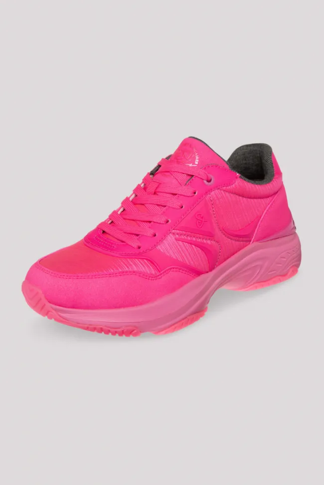 Damen CAMP DAVID & SOCCX Fashion Sneaker im tonigen Materialmix neon pink