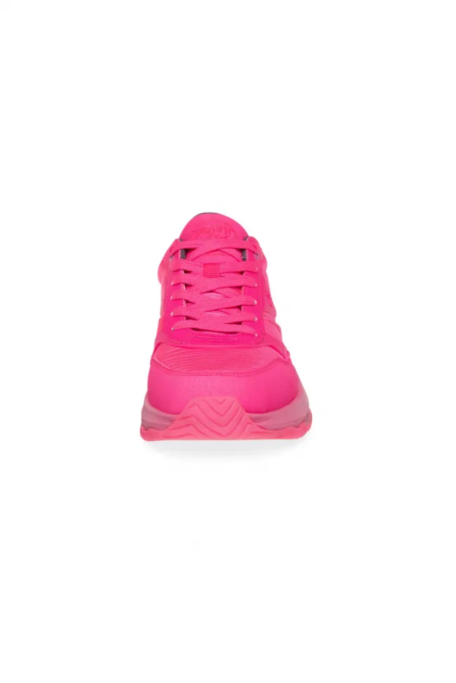Damen CAMP DAVID & SOCCX Fashion Sneaker im tonigen Materialmix neon pink