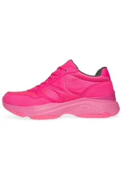 Damen CAMP DAVID & SOCCX Fashion Sneaker im tonigen Materialmix neon pink