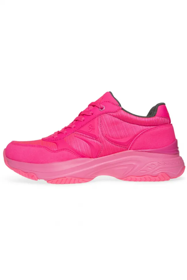 Damen CAMP DAVID & SOCCX Fashion Sneaker im tonigen Materialmix neon pink