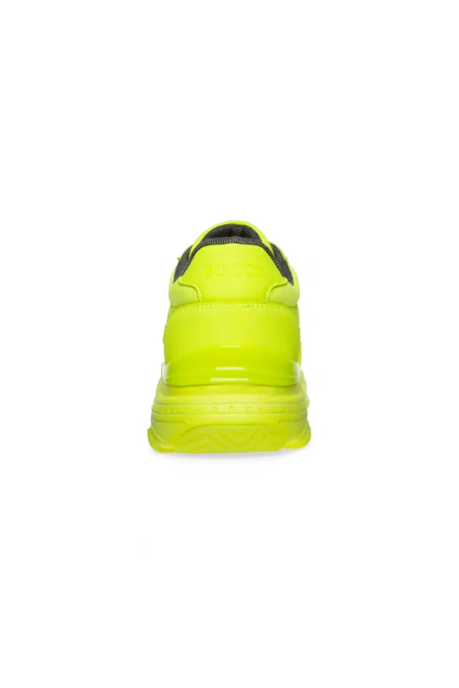 Damen CAMP DAVID & SOCCX Fashion Sneaker im tonigen Materialmix neon lime