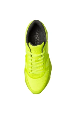 Damen CAMP DAVID & SOCCX Fashion Sneaker im tonigen Materialmix neon lime