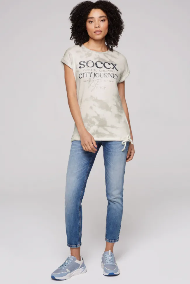 Damen CAMP DAVID & SOCCX Flauschstrick-Shirt mit Glitter Logo