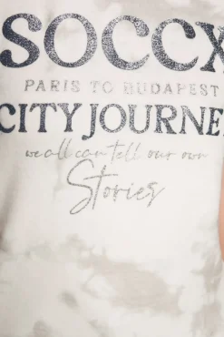 Damen CAMP DAVID & SOCCX Flauschstrick-Shirt mit Glitter Logo