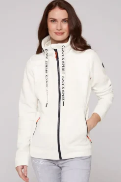 Damen CAMP DAVID & SOCCX Fleecejacke mit tonigen Stepp-Details