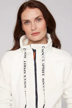 Damen CAMP DAVID & SOCCX Fleecejacke mit tonigen Stepp-Details